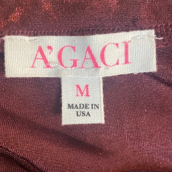 A' GACI Size Medium Color Wine Velvet Knee Length Pencil Skirt - Picture 8 of 9